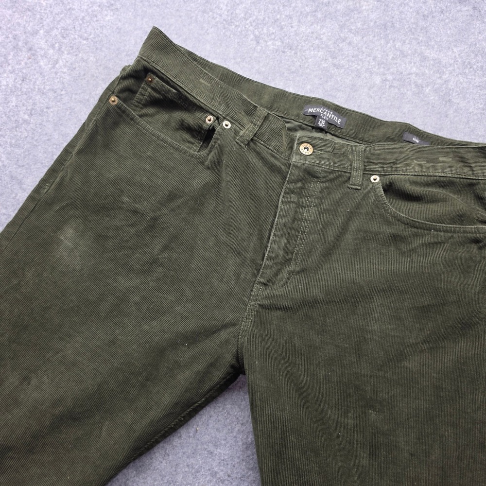 J.Crew Mercantile Flex Slim Corduroy Pants Mens 36x34 Olive Green Stretch